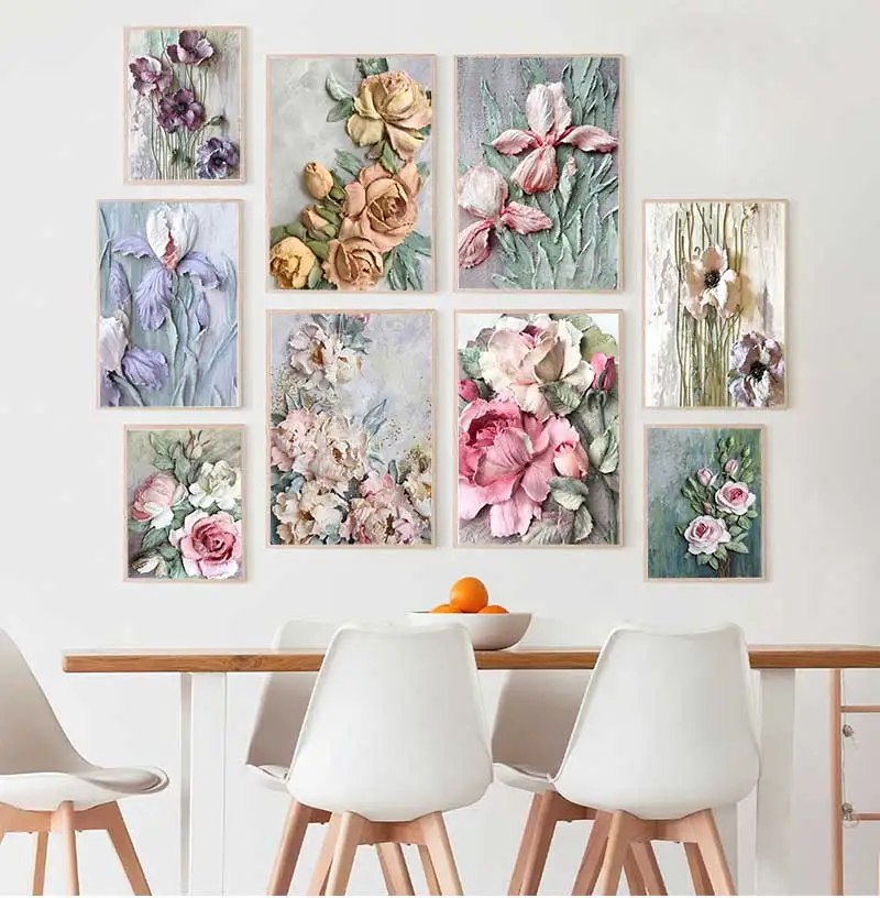 Nordic Modern Flower Poster Home Decoration Scandinavian Canvas Painting Wall Art Poster And Print Murals Living Room Decoration
