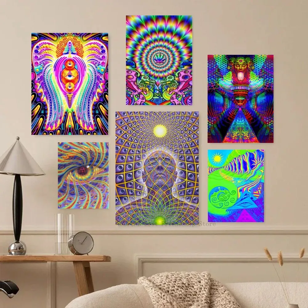 ملصق فني ذاتي اللصق ، ملصق ورقي مقاوم للماء ، ديكور حائط ، تجريدي أليكس رمادي ، فيلم كلاسيكي ، مخدر ، تي-تريبي ، 1.