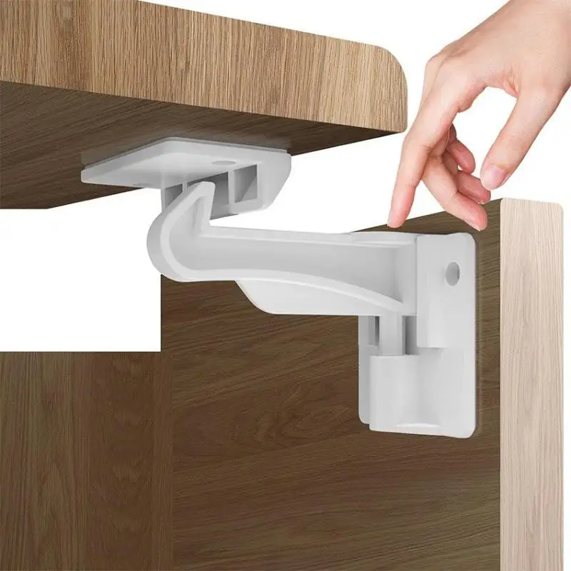 1 Set Child Safety Cabinet Locks Invisible Baby Proofing Cabinet Latch Locks Easy Installation Works With Most Cabinets Drawers
