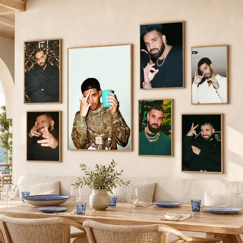 singer Drake Waterproof Self-Adhesive Wall Poster for Bedroom Living Room Home Decor