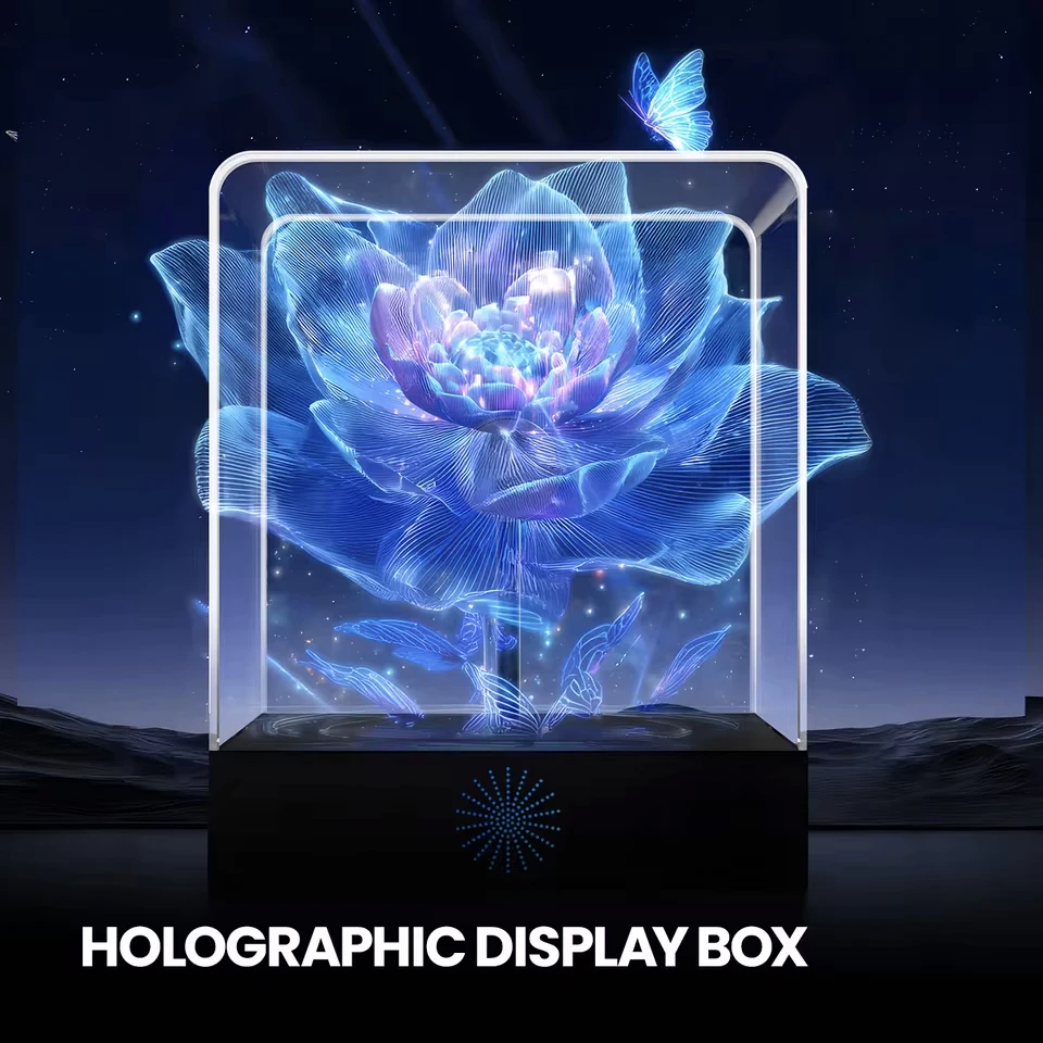 Naked Eye 3d Holographic Fan Air Imaging Stereoscopic Hovering Display Projector Advertising Lights With Protective Case