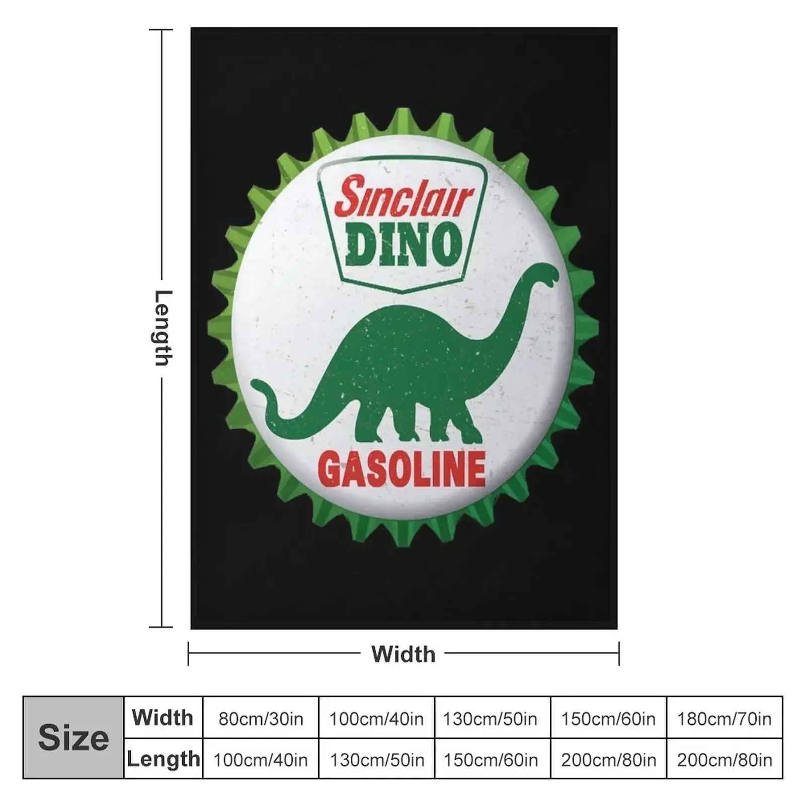 Sinclair Dino Gasoline Bottle Cap Retro Throw Blanket Extra Large Throw Warm Flannels Multi-Purpose Blankets