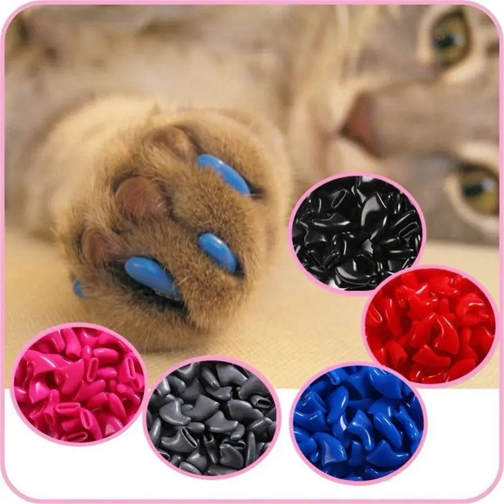 Gift Silicone Cats Soft Nail Covers Colorful Anti-scratch Cat Nail Caps Pet Nail Protector