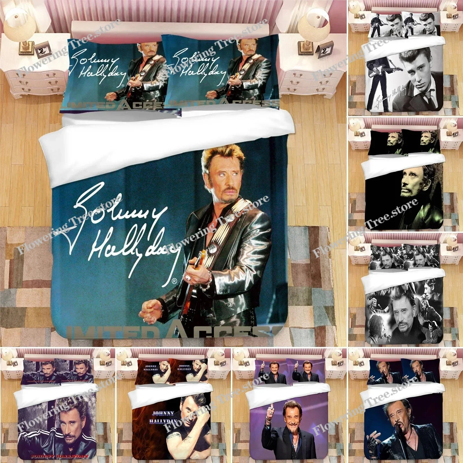 

Johnny Hallyday Bedding Set Duvet Cover Bedroom Comforter Covers Single Twin King Size Quilt Cover Home Textile