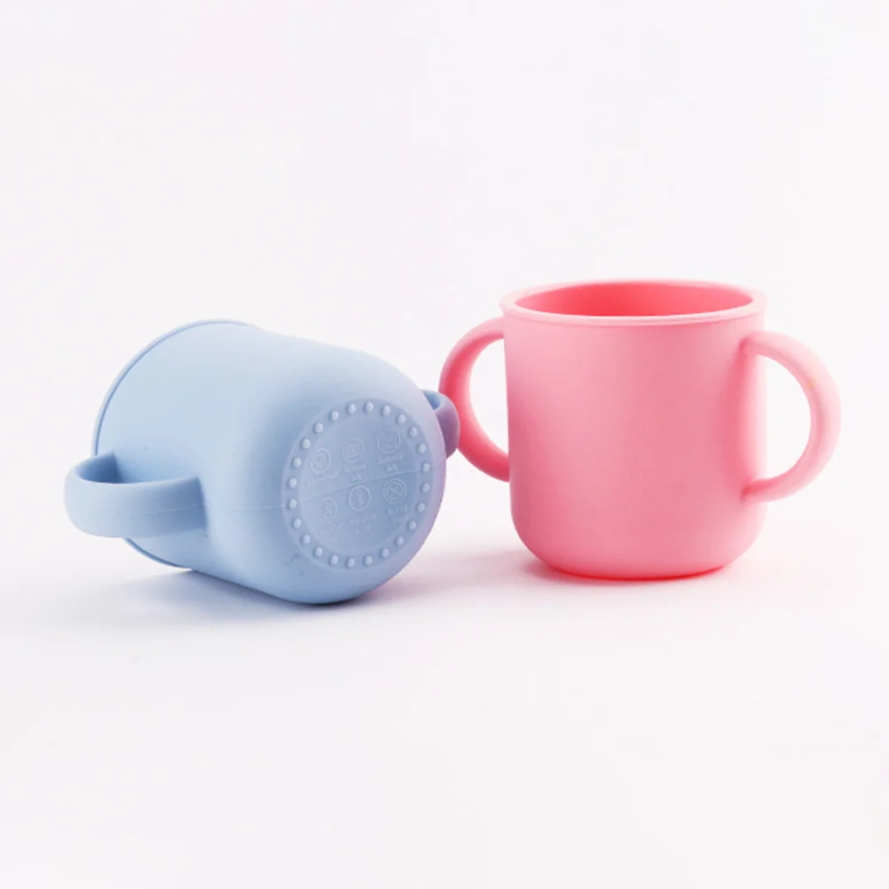 

Toddler Drinking Silicone Baby With Handles Baby Cup For Snacks Water Kids Trainer Cup Easy Grip 1-3 Year Gift