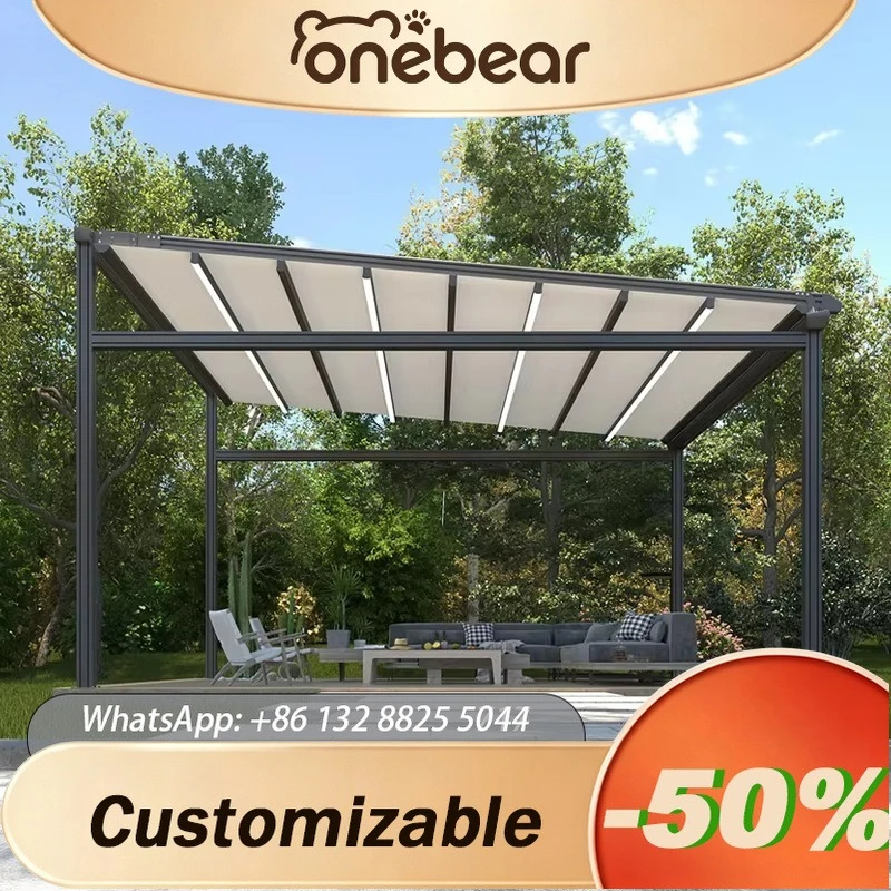 Any Size Custom Color Aluminum Folding Awning Custom Pick Fabric Frame Shades Commercial Patio Outdoor Sun Rain Canopy