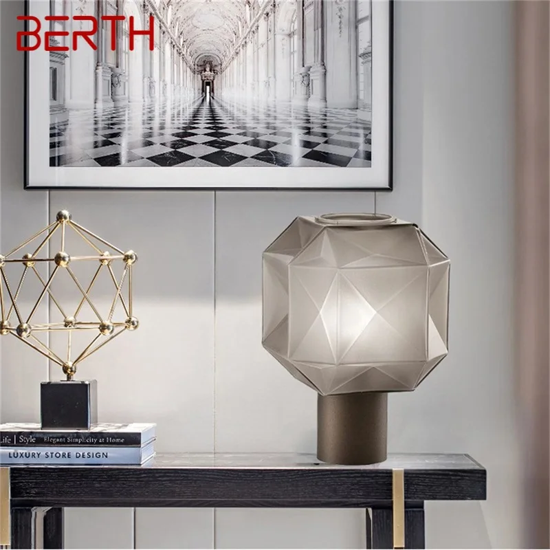 BERTH Modern Nordic Creative Table Lamp Ice Block Design Desk Light Decorative for Home Living Room