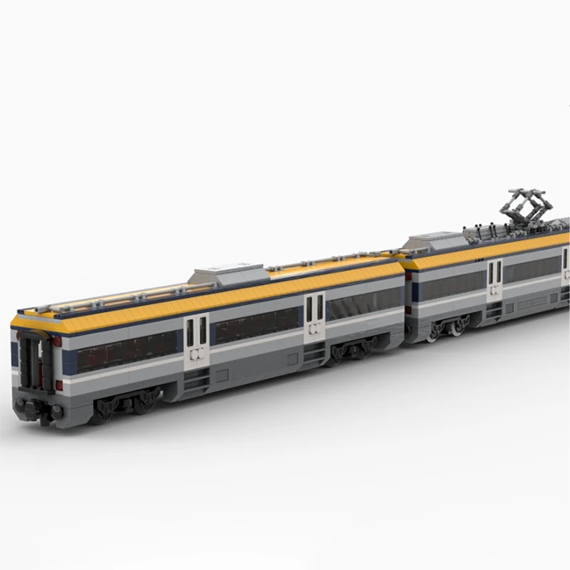 MOC City-Serie de transporte inspirada en viajero, tren de pasajeros gris, modelo DIY, bloques de construcción, ladrillos de alta tecnología, juguetes para niños, regalos