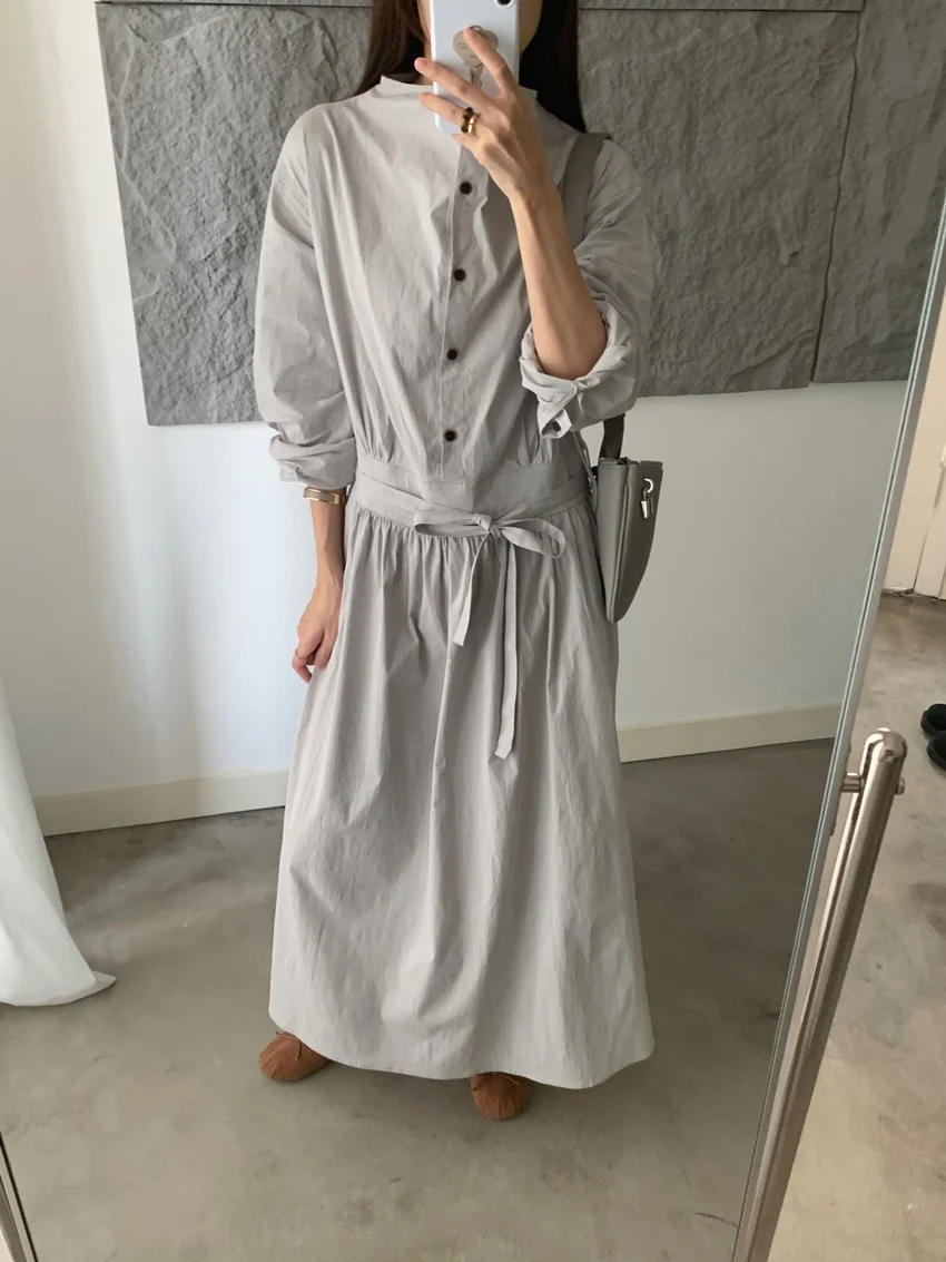 Alien Kitty สไตล์ใหม่ชุดยาวผู้หญิงปิดเอว Elegant Chic 2025 Solid Office Lady High Street Casual หลวมฤดูใบไม้ผลิ