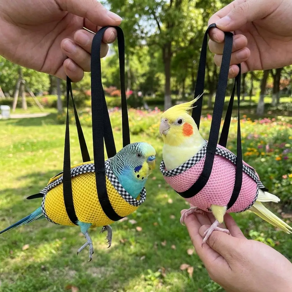 Breathable Mesh Parrot Hand Carrier Bag Windproof Comfortable Parrot Anti Escape Vest Portable Soft Fabric Bird Outing Backpack