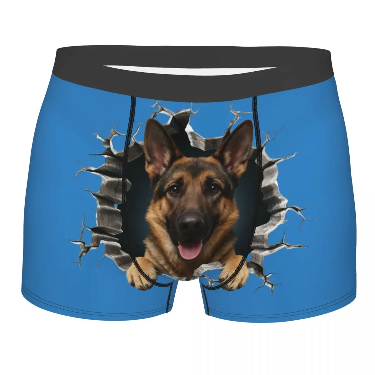 

Модные трусы-боксеры с немецкой овчаркой, мужские дышащие трусы для любителей собак, нижнее белье, подарок на день Святого Валентина, годовщину