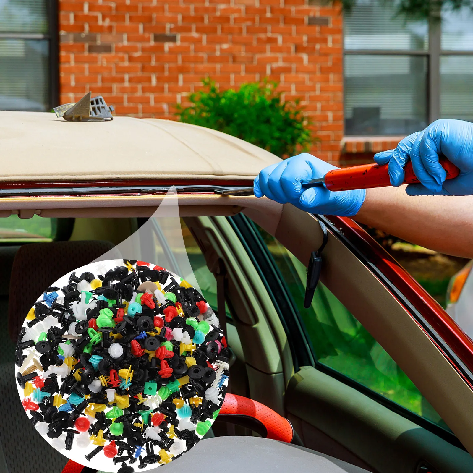 

1000Pcs Universal Car Door Panel Clips Plastic Fastener Kit Auto Retainer Trim Bumper Clips Automotive Body Parts Replacement