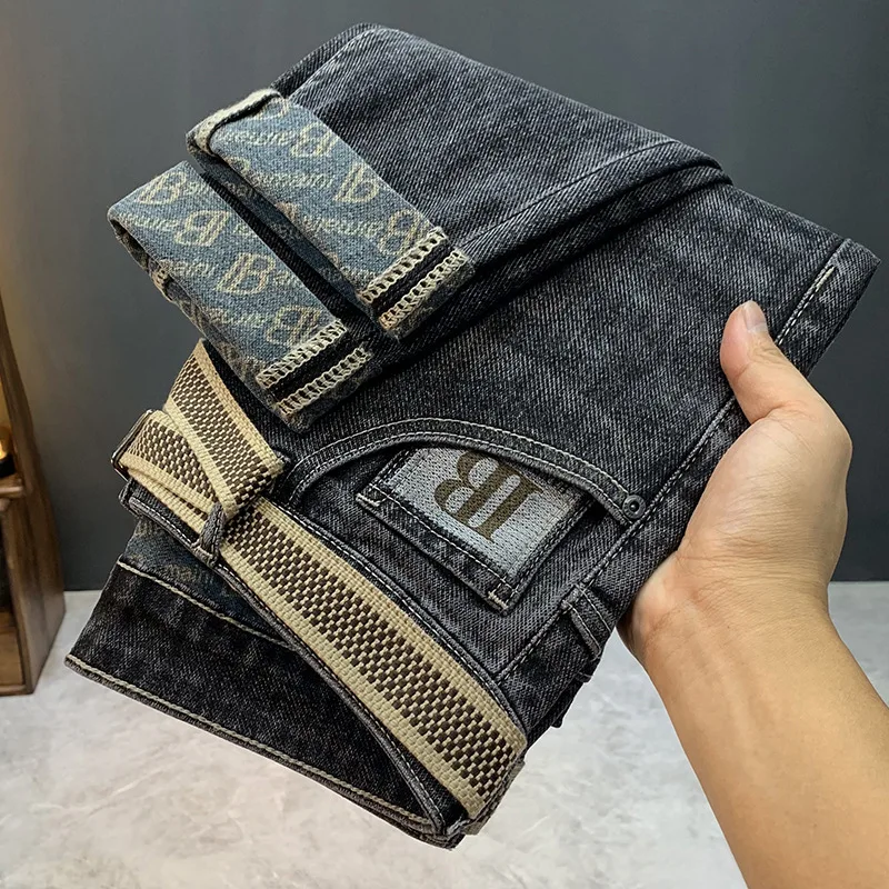 Jeans todo match masculino, calça bonito, roupa de rua casual, elegante, high-end, na moda, novo, 2023