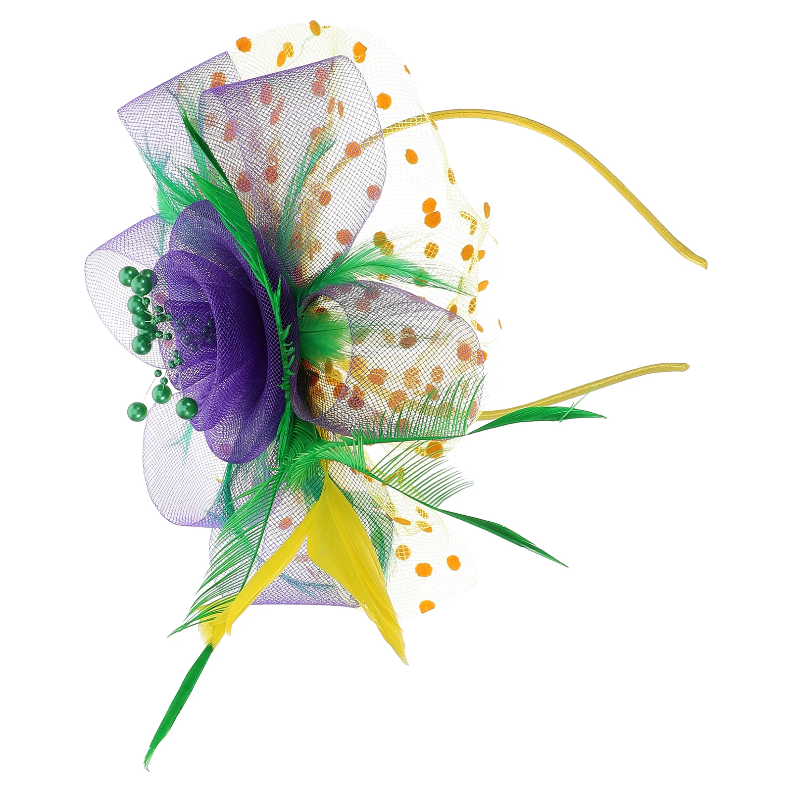 

Fascinator Hat Women Headdress Bridal Hair Accessories Headwear Party Hat Tea Fascinator Wedding Bride Yellow Green