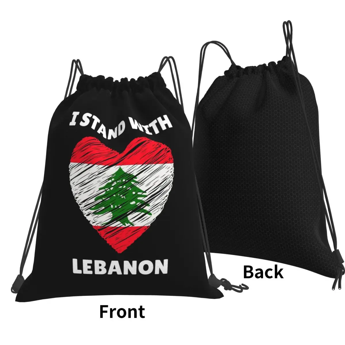 I Stand With Lebanon Backpacks Multi-function Drawstring Bags Sports Bag Book Bags for Man Woman School