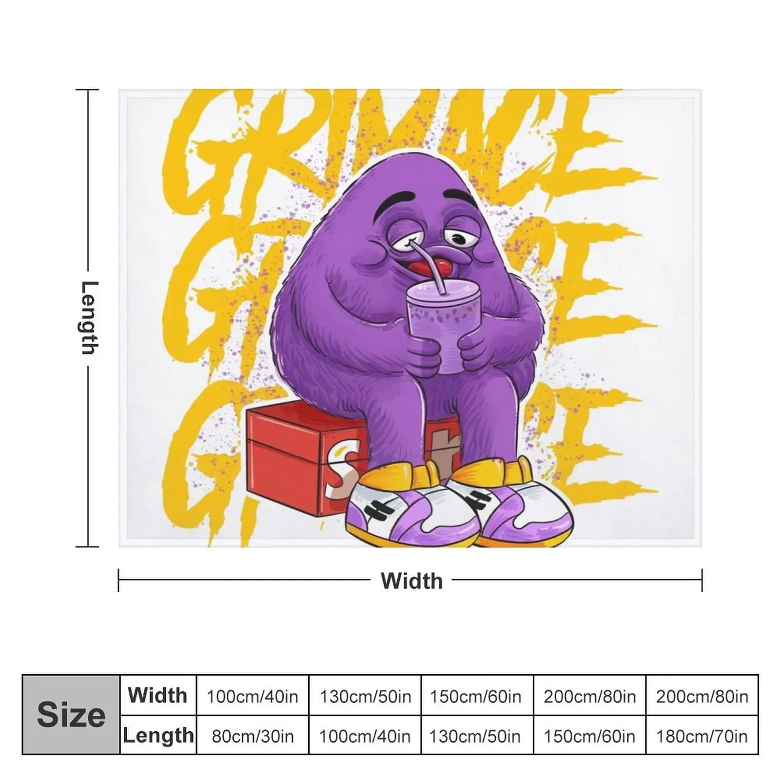 Grim Shake Grimace Fan art Throw Blanket Decorative Throw Large Blankets