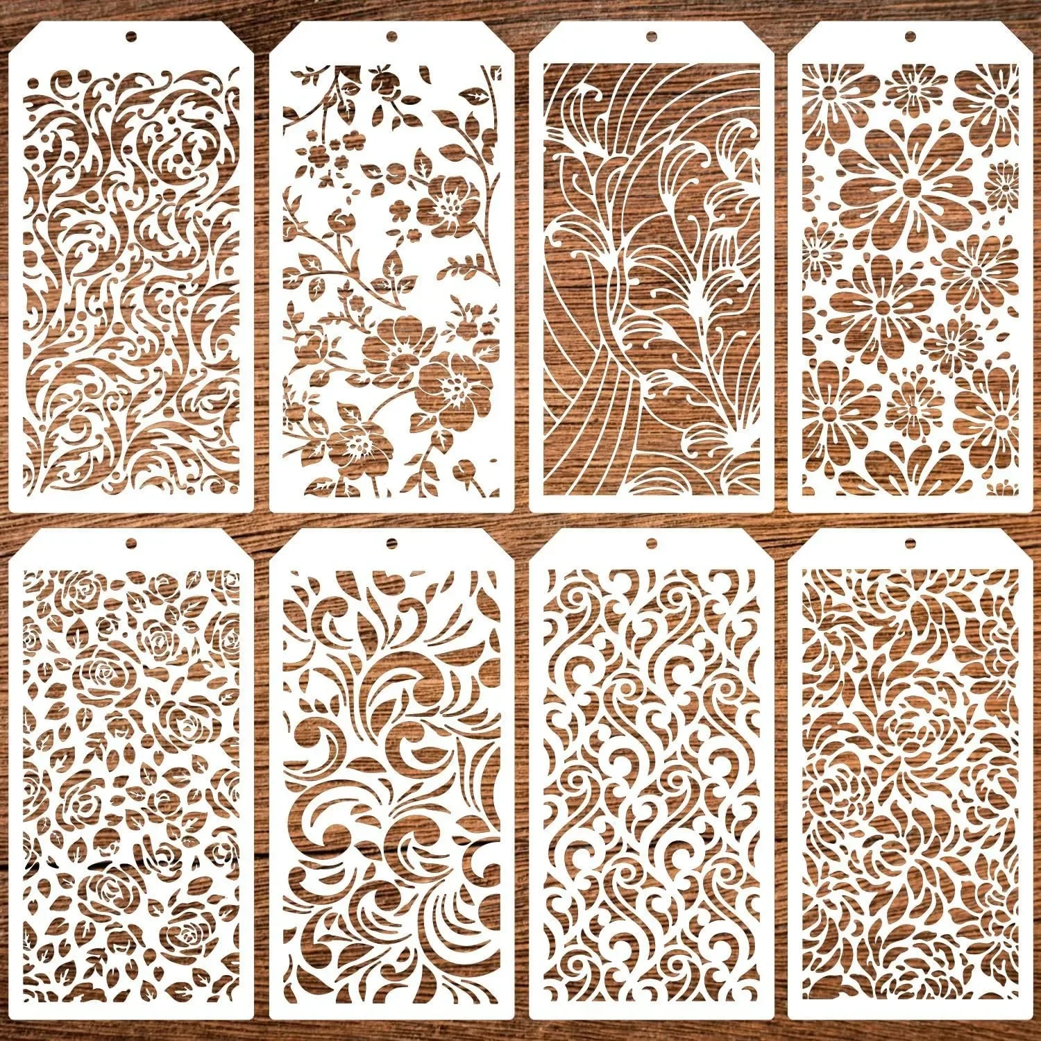 

8Pcs/Set 24cm Flowers Floral DIY Layering Stencils Painting Scrapbook Coloring Embossing Album Decorative Template