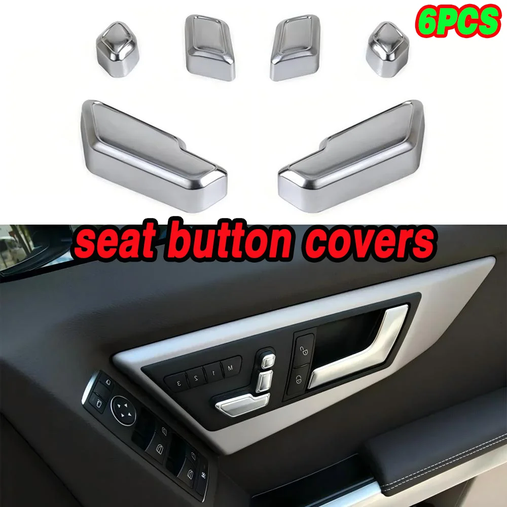 6Pcs Car Front Seat Button Adjustment Switch Button Stickers For ML C CLA CLS E GLK GL Class W166 W246 W204 W117 W218 W212 W205