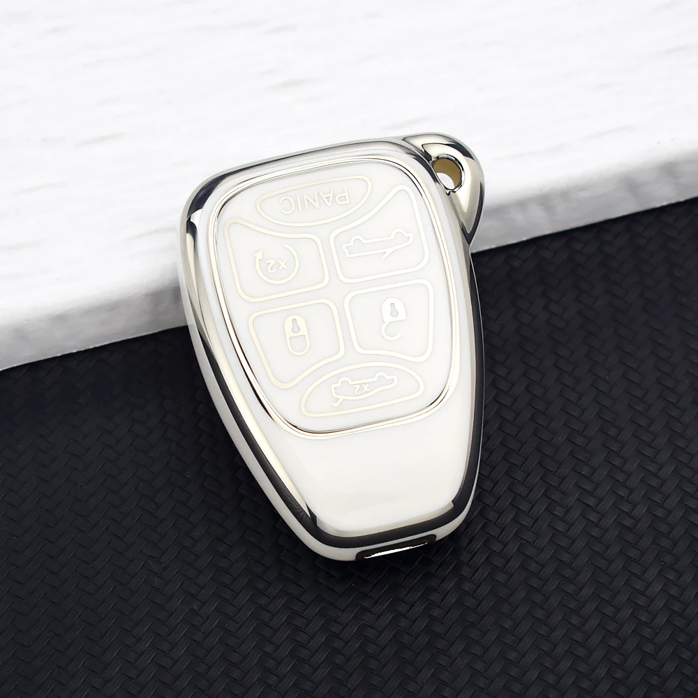 TPU Car Key Case Cover for Jeep Wrangler Compass Patriot Liberty Chrysler 300 PT Dodge JCUV Caliber Nitro Shell Fob Holder