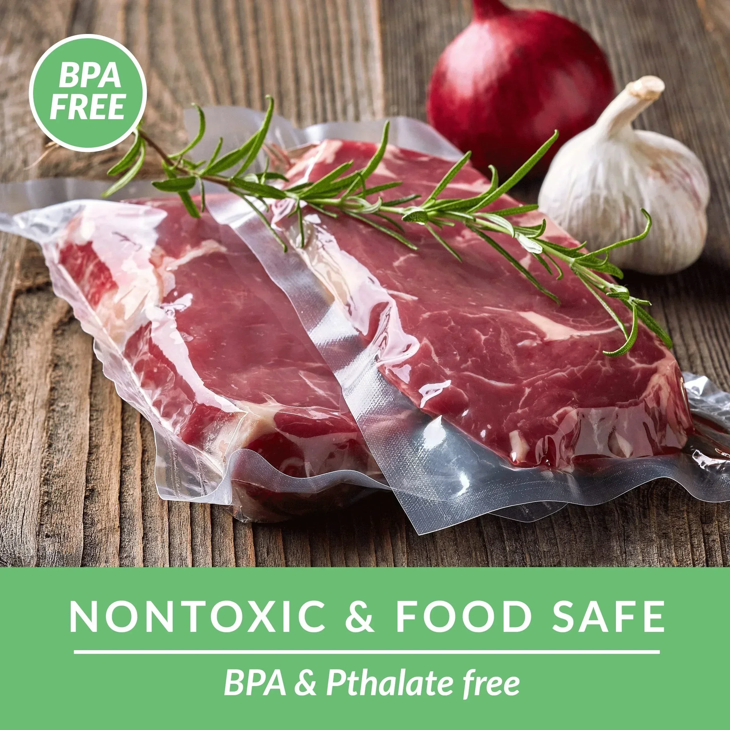 식품용 다양한 크기의 진공 밀봉 백 5롤 BPA 프리 진공 식품 포장 백