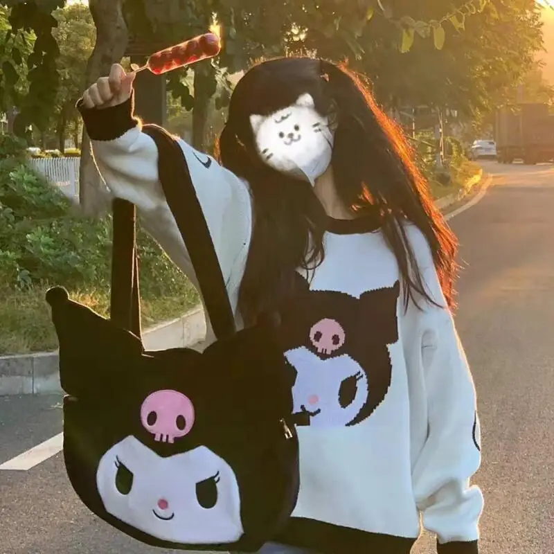 

Sanrio аниме милые толстовки с принтом женские мультфильм Hello Kitty Y2K корейские студенческие свободные толстовки модный милый кардиган одежда