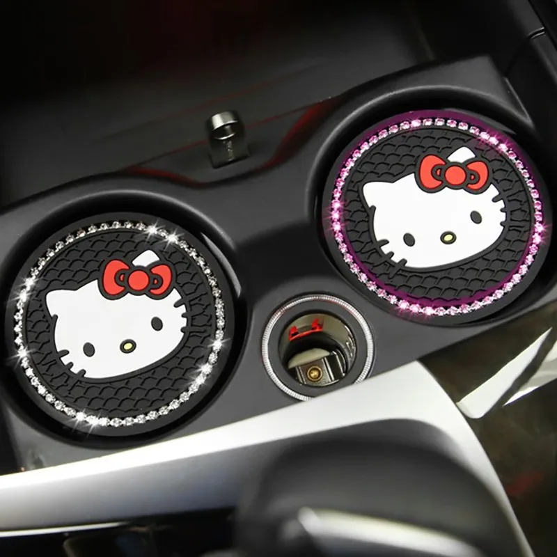 Sanrio Hello Kitty Cup Pad Cartoon Anime Cute Car Thermal Insulation Coaster Non-slip Mat Fashion Home Goods Girls Holiday Gifts