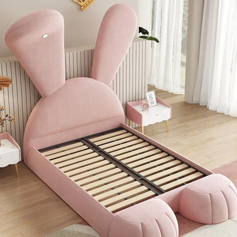 modern beds single children upholstered furniture princess kids child girl bed