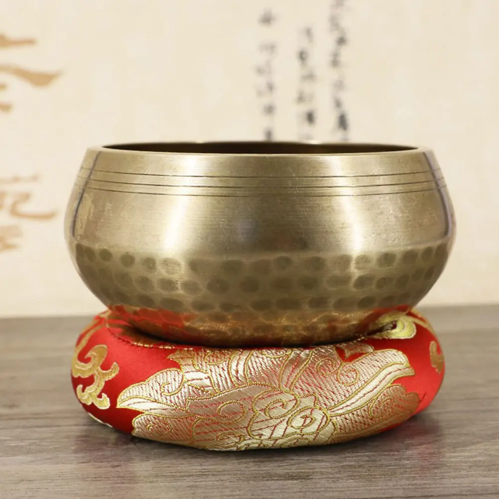 

2pcs Pad Red Cotton Cushion Pad Meditation Yoga Sound Bowl Base Display Stand Tibetan Bowl Support