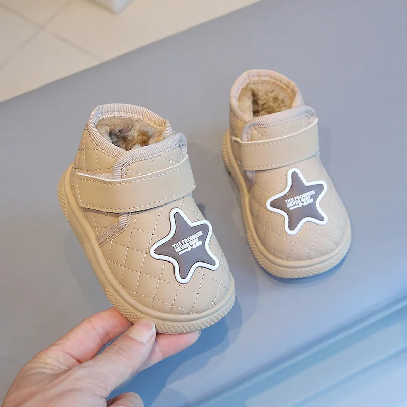 أحذية أطفال شتوية 2025 مقاومة للماء من الجلد أحذية قطنية دافئة أحذية مضادة للانزلاق #4