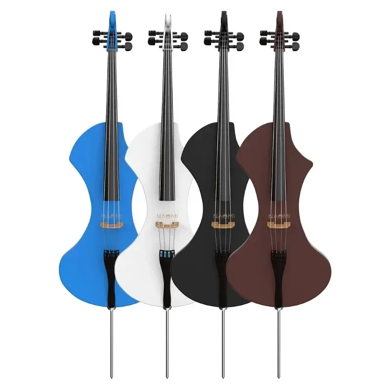 2026 Professional Handmade Solid Wood Electric Cello 4/4 Full Size Silent Electric Cello With Bow DIY Your Logo OEM