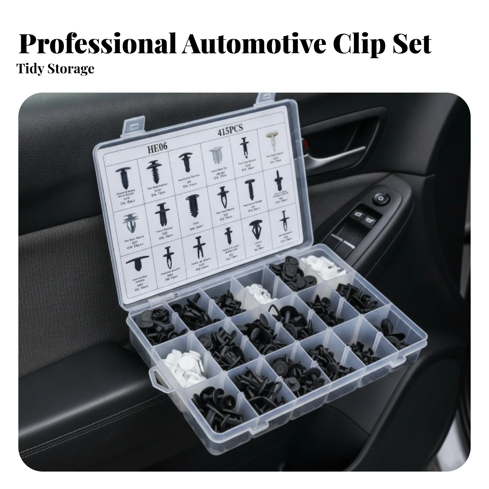 415 Pieces Retaining Clip Assortment with Removal Tool Compartmentalized Bumper Fastener Kit with Pry Tool Fasteners Organized