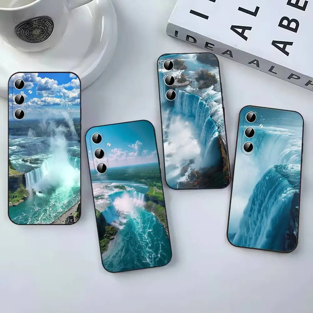 Niagara Falls Fashion Phone Case Black Cover For Samsung Galaxy A12,22,32,52,53,71,73, Note9/10/20 Ultra