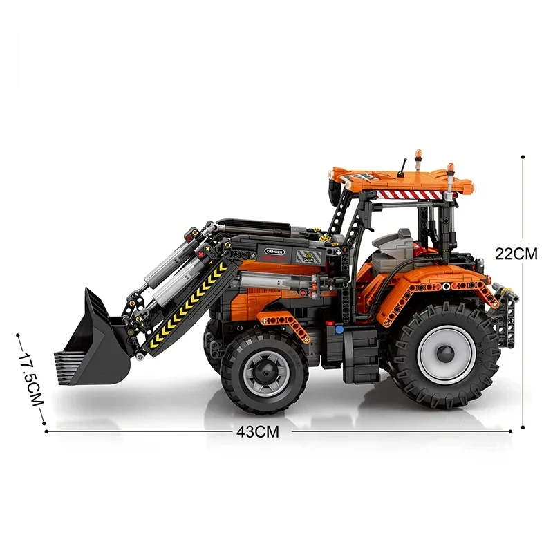 리모컨 적재 트랙터 빌딩 블록, RC 농장 자동차 모델 기술 벽돌, 어린이 DIY 장난감, 생일 선물, 1496 개