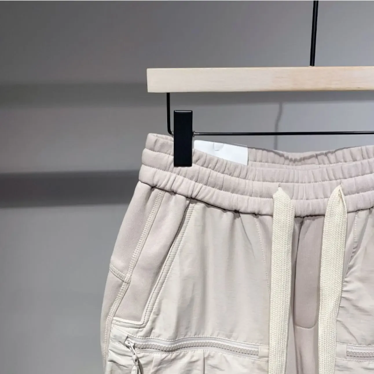 Men\'s Casual Harem Pants with Elastic Waist Color-blocked Pockets Fashion Stylish Autumn Zipper Pocket Baggy Cargo Trousers