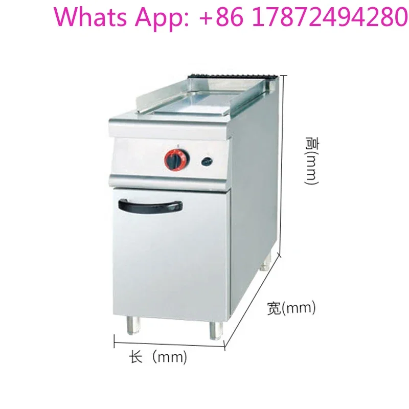 Commercial Vertical Stainless Steel Lava Rock Grill 1 Tank & 1 Basket Fryer Bain Marie Pasta Cooker Griddle with Cabinet