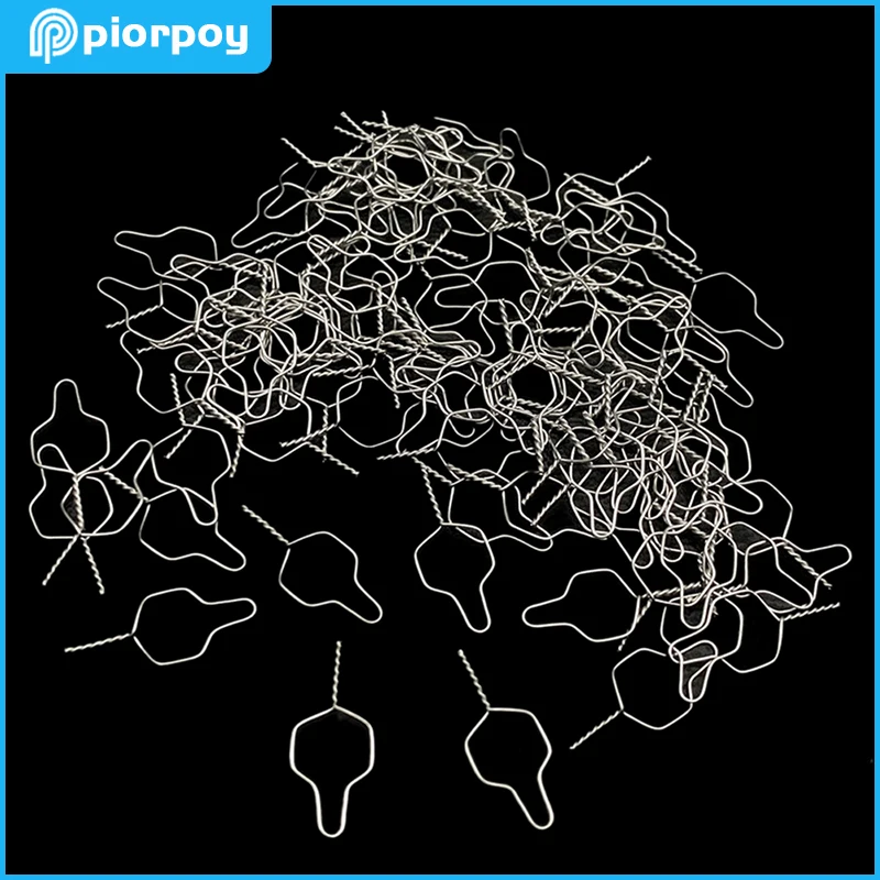 PIORPOY 100 Uds. Alambre Kobayashi de ortodoncia Dental de acero inoxidable para aparatos dentales Archwire materiales de odontología 0,010/0,012 Mm