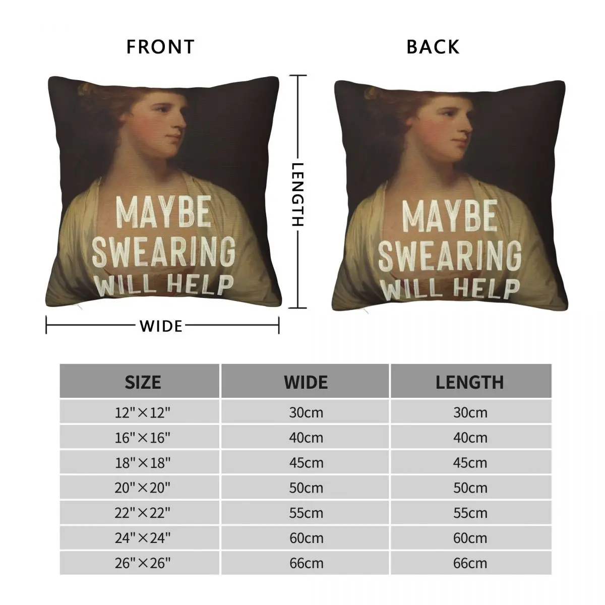 Maybe Swearing Will Help Square Pillowcase Polyester Linen Velvet Creative Zip Decor Room Cushion Case