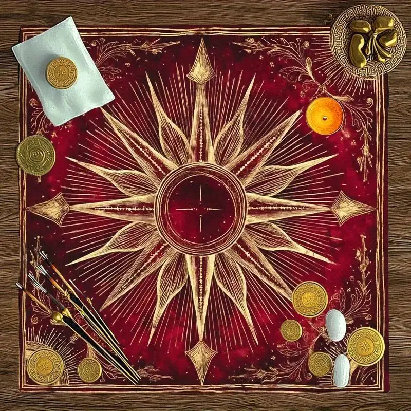 Tarot Altar Cloth Divination Mat Vintage Witchy Wicca Wicca Witchcraft Witchy for Tarot Reading Spiritual Home Decor