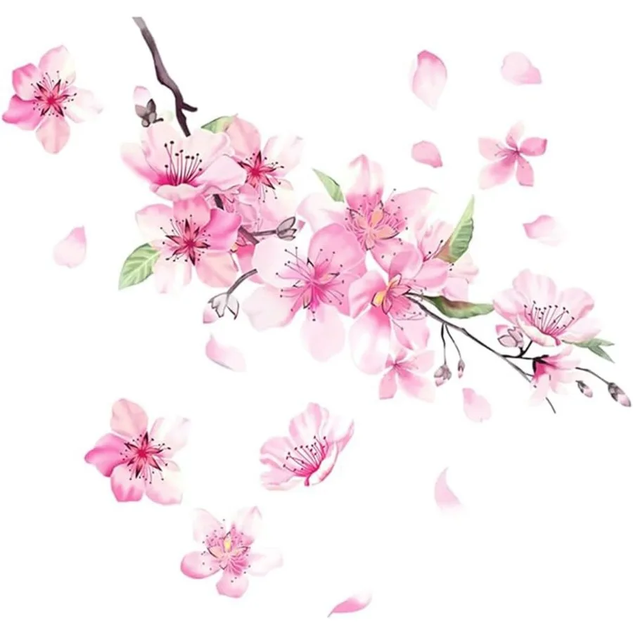 

Cherry Blossom Car Sticker Decal Vinyl Scratch Cover Pink Flower Car Sticker for Vehicle Bumper Decoration Ideal Auto and Motor