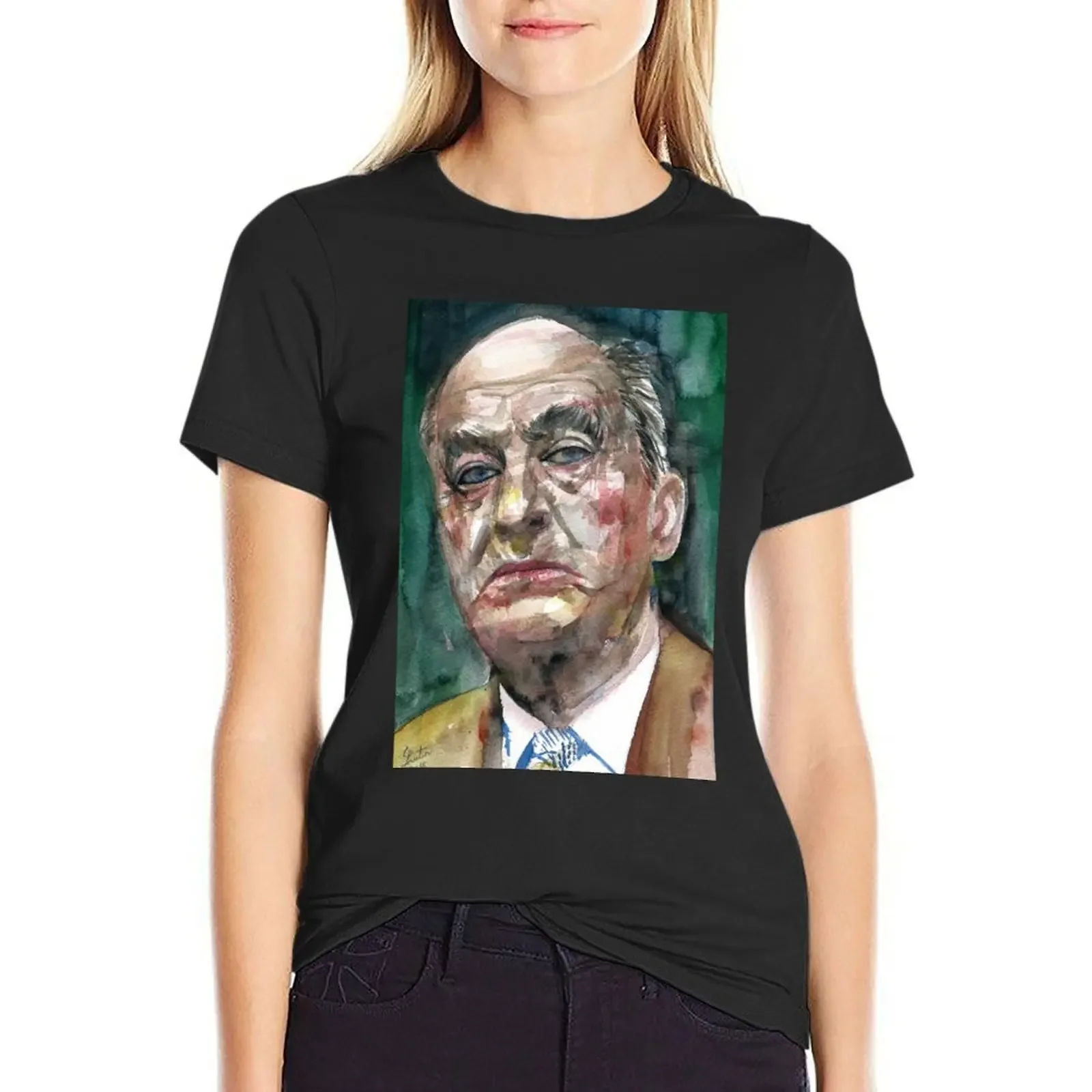 

NABOKOV VLADIMIR - watercolor portrait.3 T-Shirt vintage shirts graphic tees cute clothes summer clothes for Women