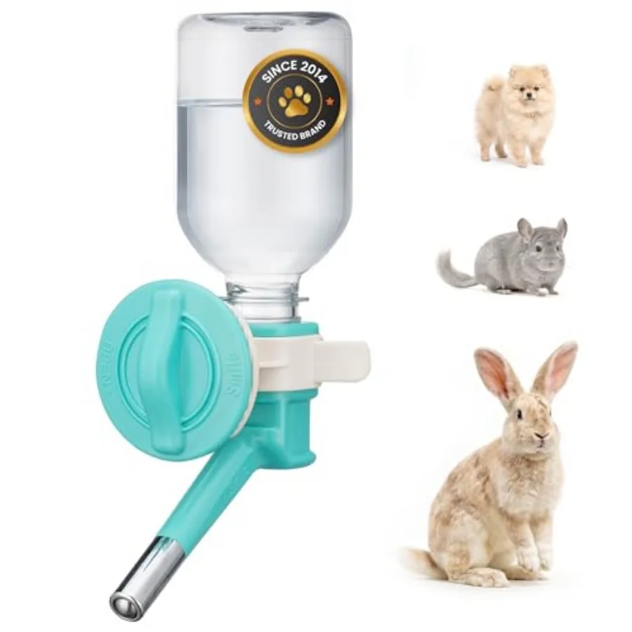 

Patented -Drip Water Bottle/Feeder for Puppies/Toy-Small Breed Dogs/Rabbits/Cats/Chinchillas and Other Small Pets and Animals -