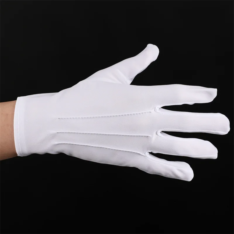 Men Women Etiquette Reception Honor Guard Hands Protector Parade White Gloves Formal Magician Full Finger Catering Drivers