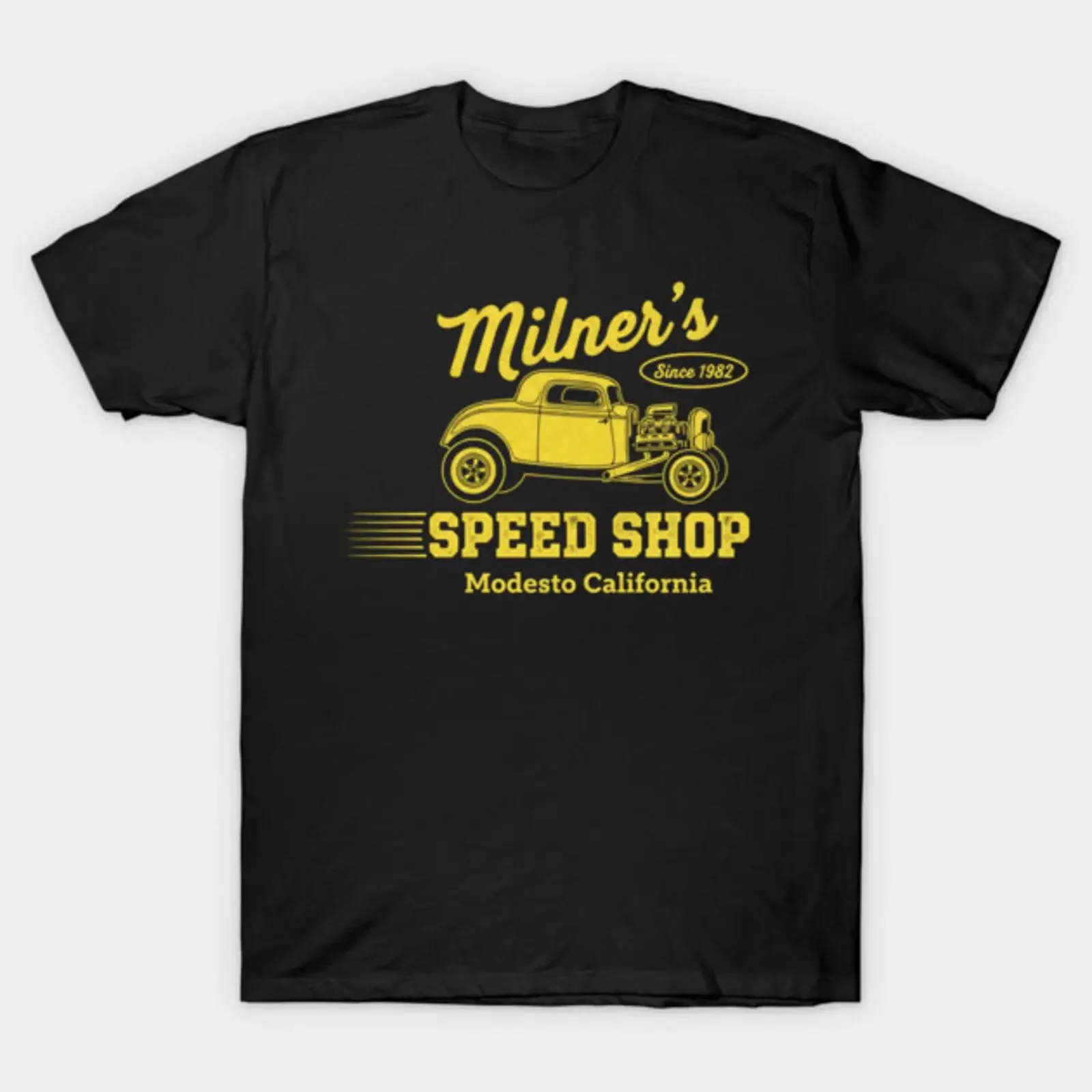 Milners Speed Shop American Graffiti Hot Rod T Shirt vintage Washed fashion Soft graphic homme Breathable Comfortable Versatile
