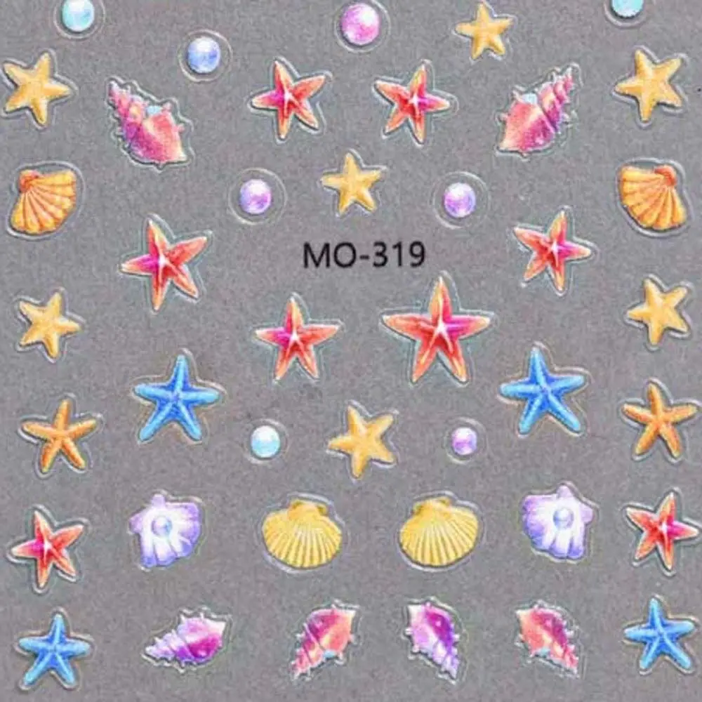 Conch Star Ocean Nail Stickers Sea Jellyfish Ocean Shell Ocean Nail Decals Nail Supplies Nail Accessories Ocean Nail Decorations