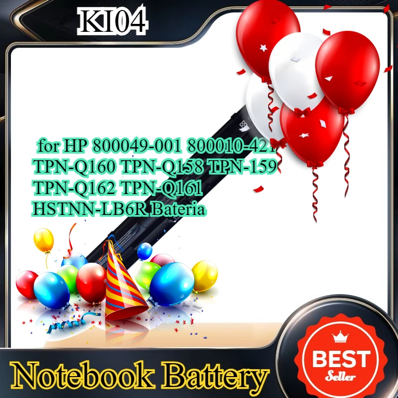 

Сменная батарея KI04 для ноутбуков HP 800049-001 800010-421 TPN-Q160 TPN-Q158 TPN-159 TPN-Q162 TPN-Q161 HSTNN-LB6R