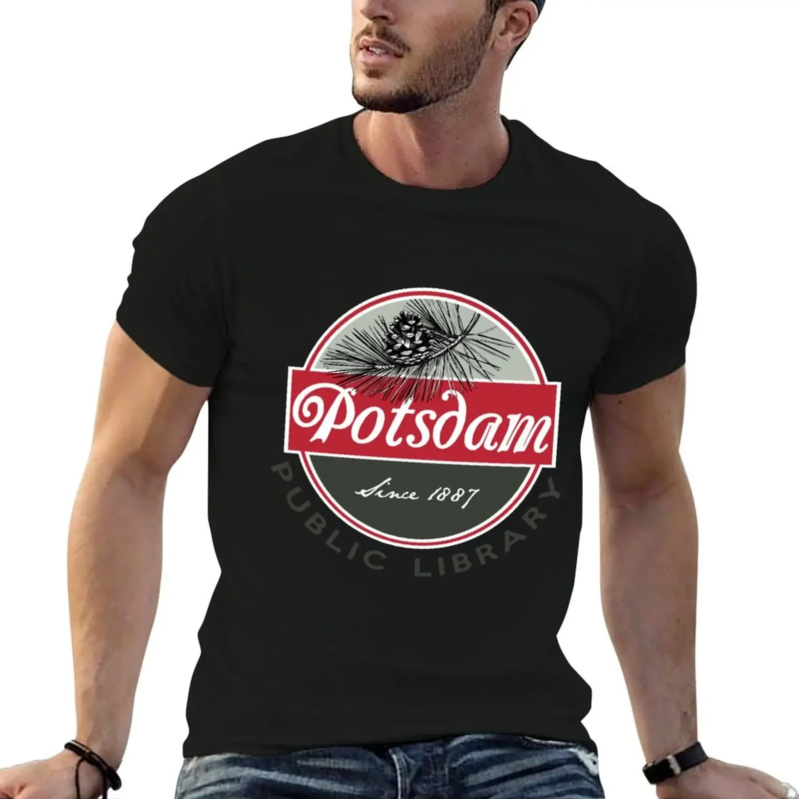 Potsdam Public Library Logo T-Shirt shirts graphic tee cotton graphic tees oversized Short sleeve tee men