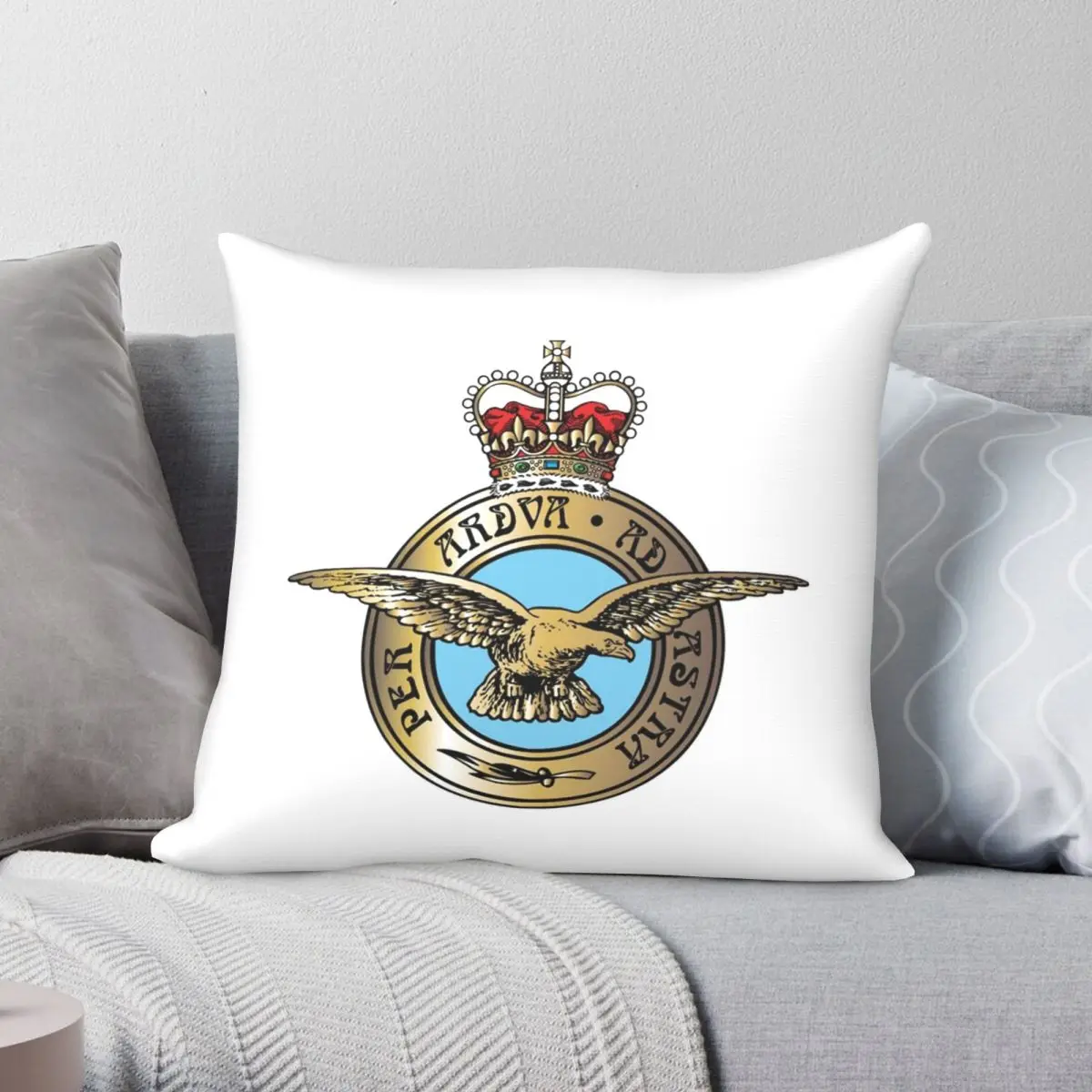 Royal Air Force Badge Pillowcase Polyester Linen Velvet Printed Zip Decor Throw Pillow Case Home Cushion Case 18