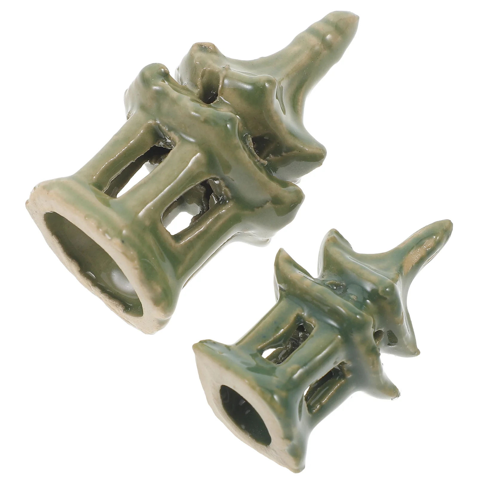 

2Pcs Miniature Pavilion Statue Exquisite Garden Decor Lightweight Chinese Style Adornment for Indoor Outdoor Use