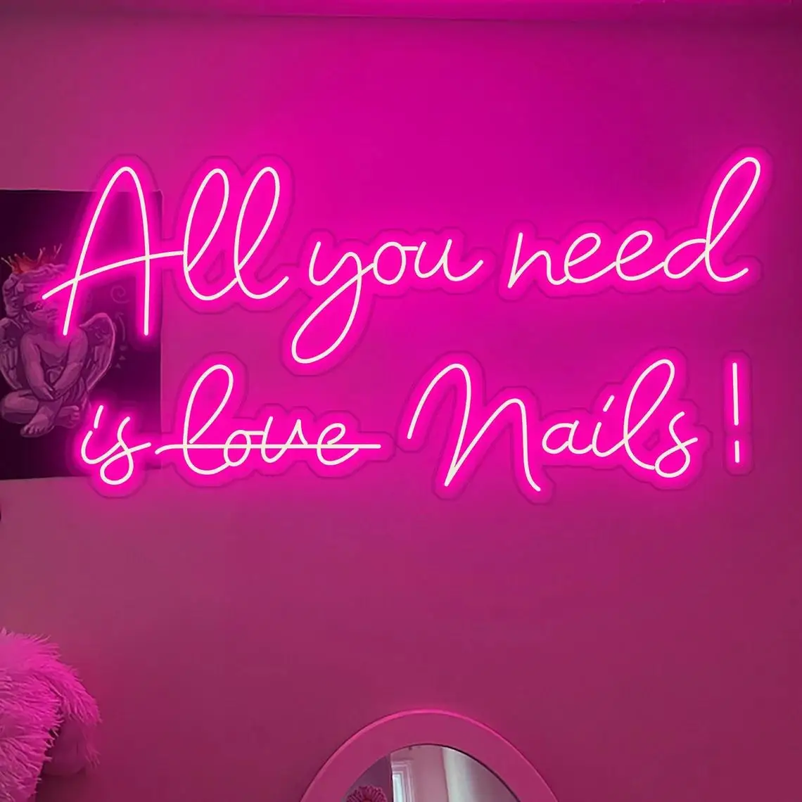 All You Need is Nails Store Sign, Hair Salon Sign Beauty Salon Sign Store Logo Neon Sign Led Neon Sign Custom Neon Sign