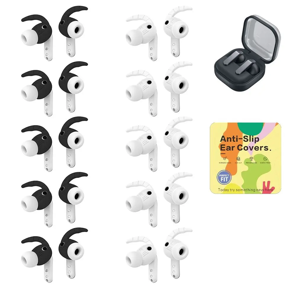 5 Par Silikonowych Nakładek na Słuchawki, Odporne na Wstrząsy, Chroniące Przed Zarysowaniami, Antypoślizgowe Nakładki na Uszy do Samsung Galaxy Buds 4 Pro — zdjęcie produktu 3
